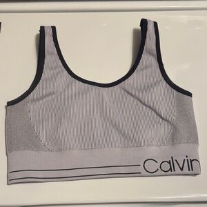 Calvin Klein Light Purple Ribbed Sports Bra